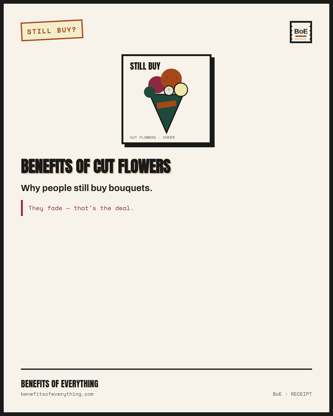 cut flowers receipt — Cheer and gift stems when you will keep the vase clean.