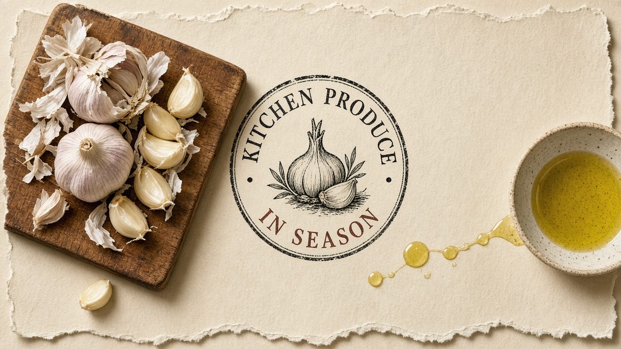 Garlic heads on paper — sauces and confit, not BP myths