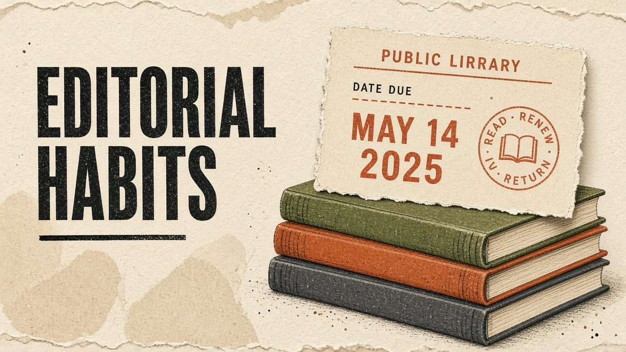 Library card on kraft paper — free shelf before bookstore cart