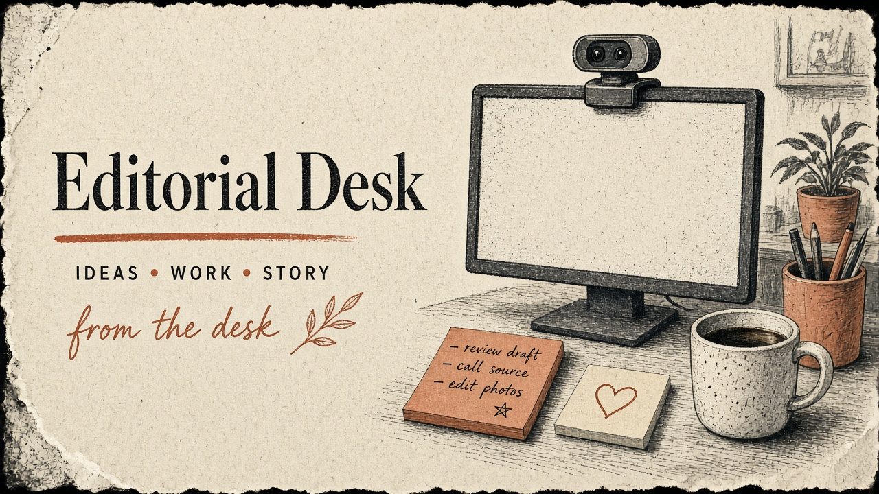 Webcam above monitor — competent call framing
